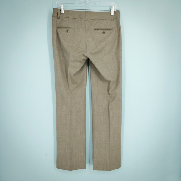 Theory Size 2 Gray Flat Front Hook Zip Straight Leg Wool Blend Dress Pants - Picture 2 of 6